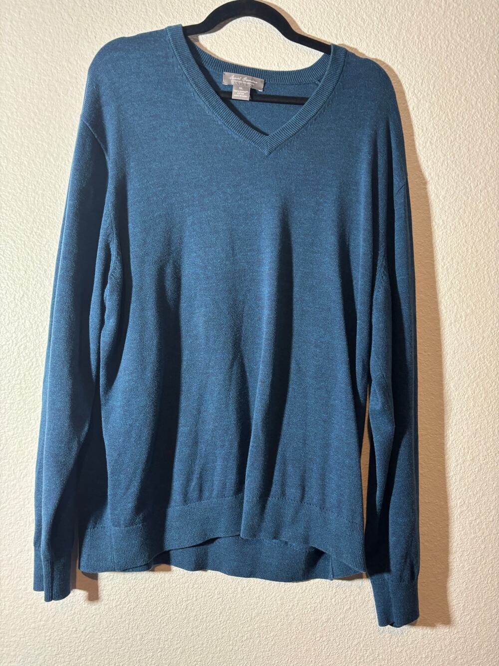 Daniel Cremieux Men's Size XL Teal Blue V-Neck Supima Cotton Lightweight Sweater